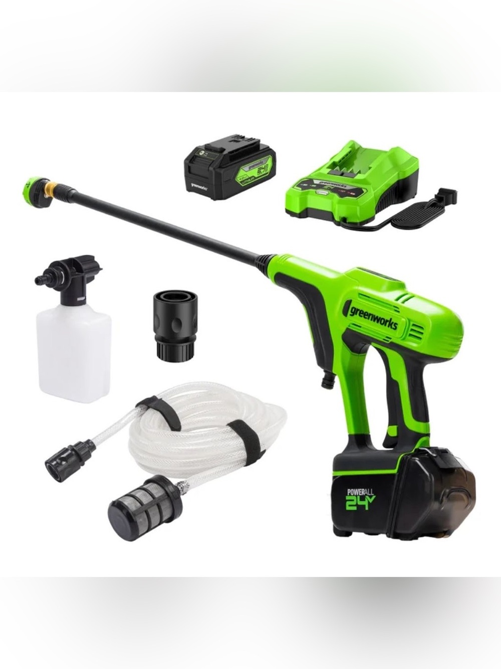 NEW Greenworks 24V 600PSI Cordless Pressure Washer with 5-in-1 Adjustable Spray
